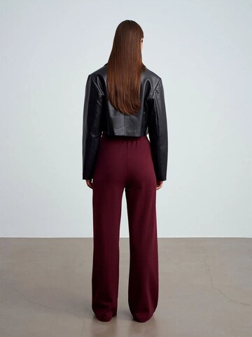 Dilvin Wide leg Pants in Red