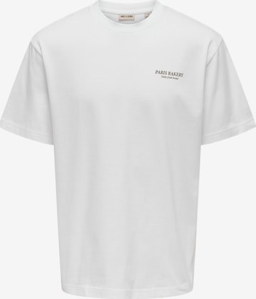 Only & Sons T-Shirt 'Fred Eiffel' in Weiß: Vorderseite
