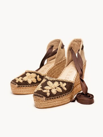 Alhamas - Sandalias 'Alpargata Cuña 10 cm' en marrón