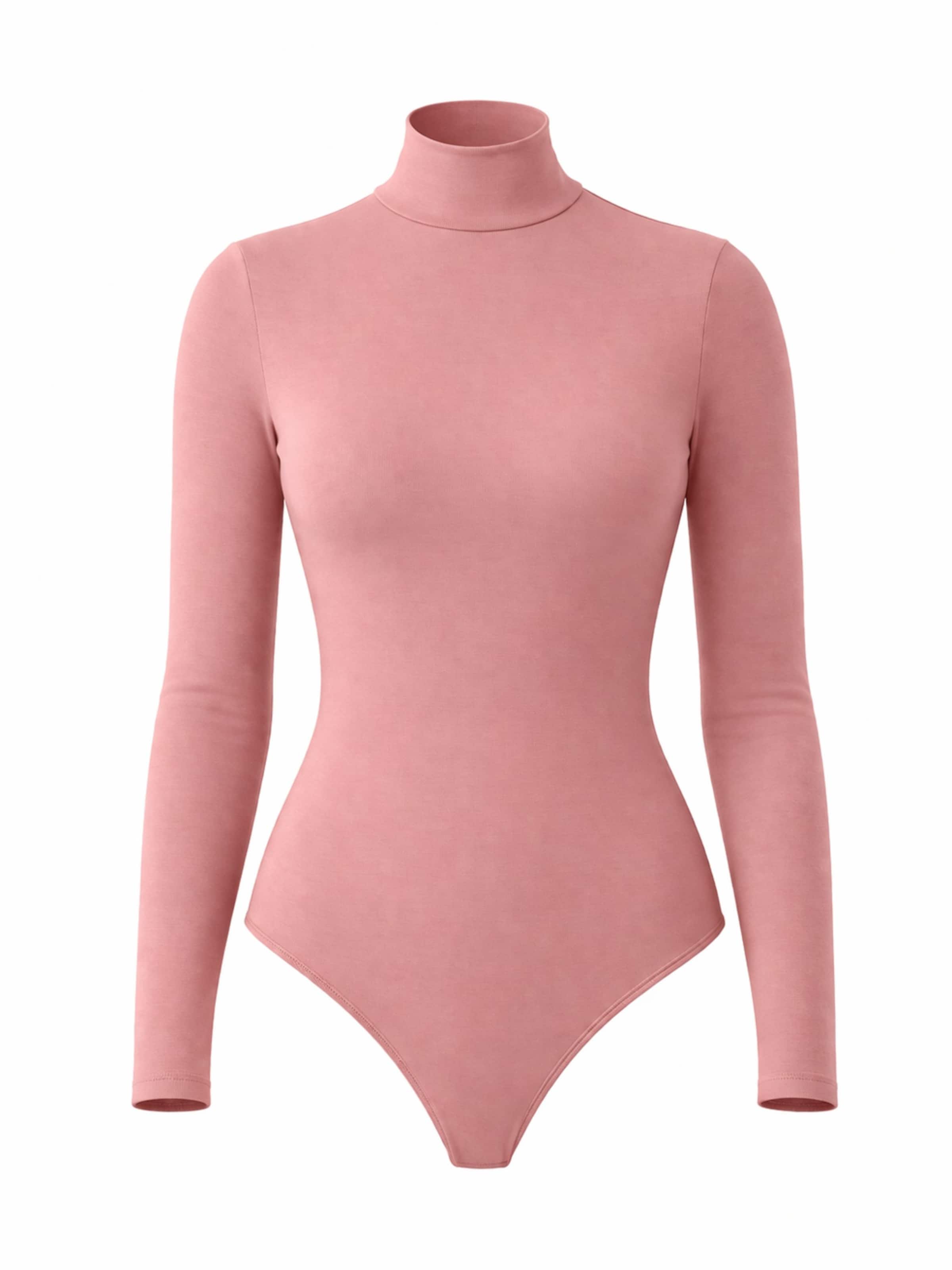 LEAFLETIC Bodysuit 'Leafletic Women’s long sleeve high neck bodysuit' in Pink: front