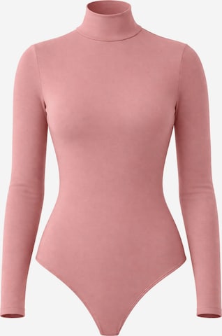 LEAFLETIC Bodysuit 'Leafletic Women’s long sleeve high neck bodysuit' in Pink: front