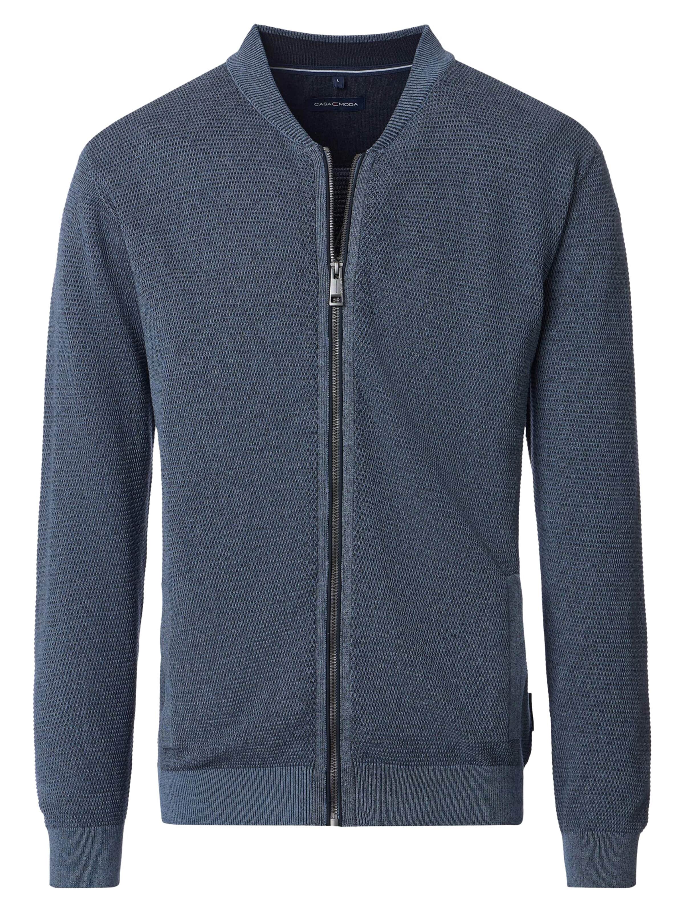 CASAMODA Knit Cardigan 'Basic' in Blue: front