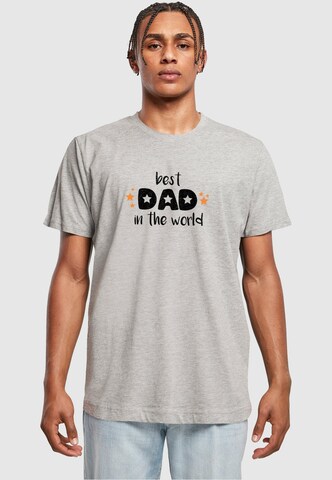 Merchcode Shirt ' Fathers Day - Best Dad In The World' in Grijs: voorkant