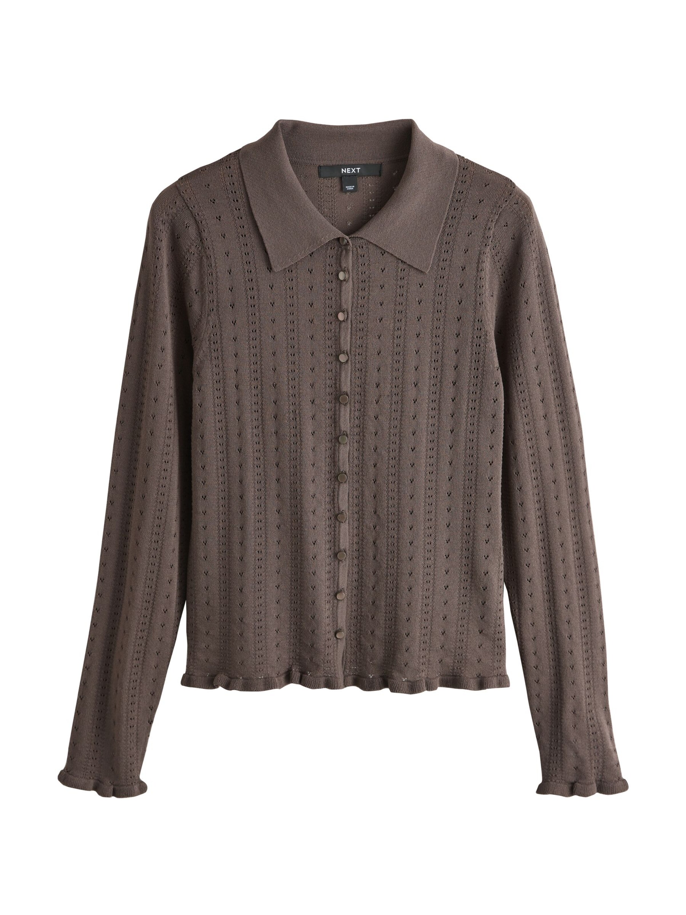 Next Gebreid vest in Bruin: voorkant