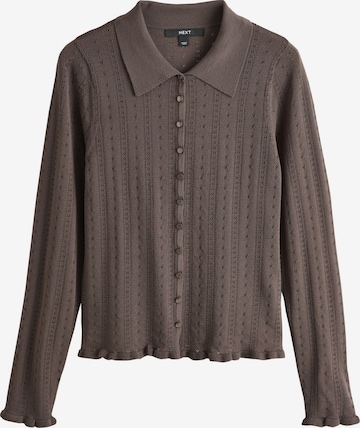 Next Knit Cardigan in Brown: front