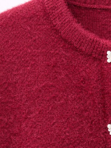 MixRay Knit Cardigan in Red