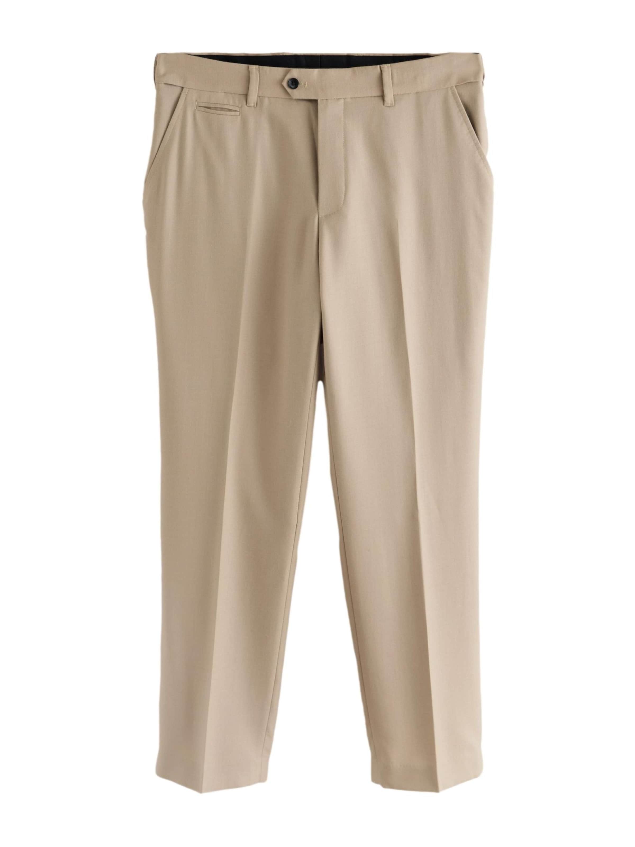 Next Плиссированные брюки 'Motion Flex' в Бежевый: спереди