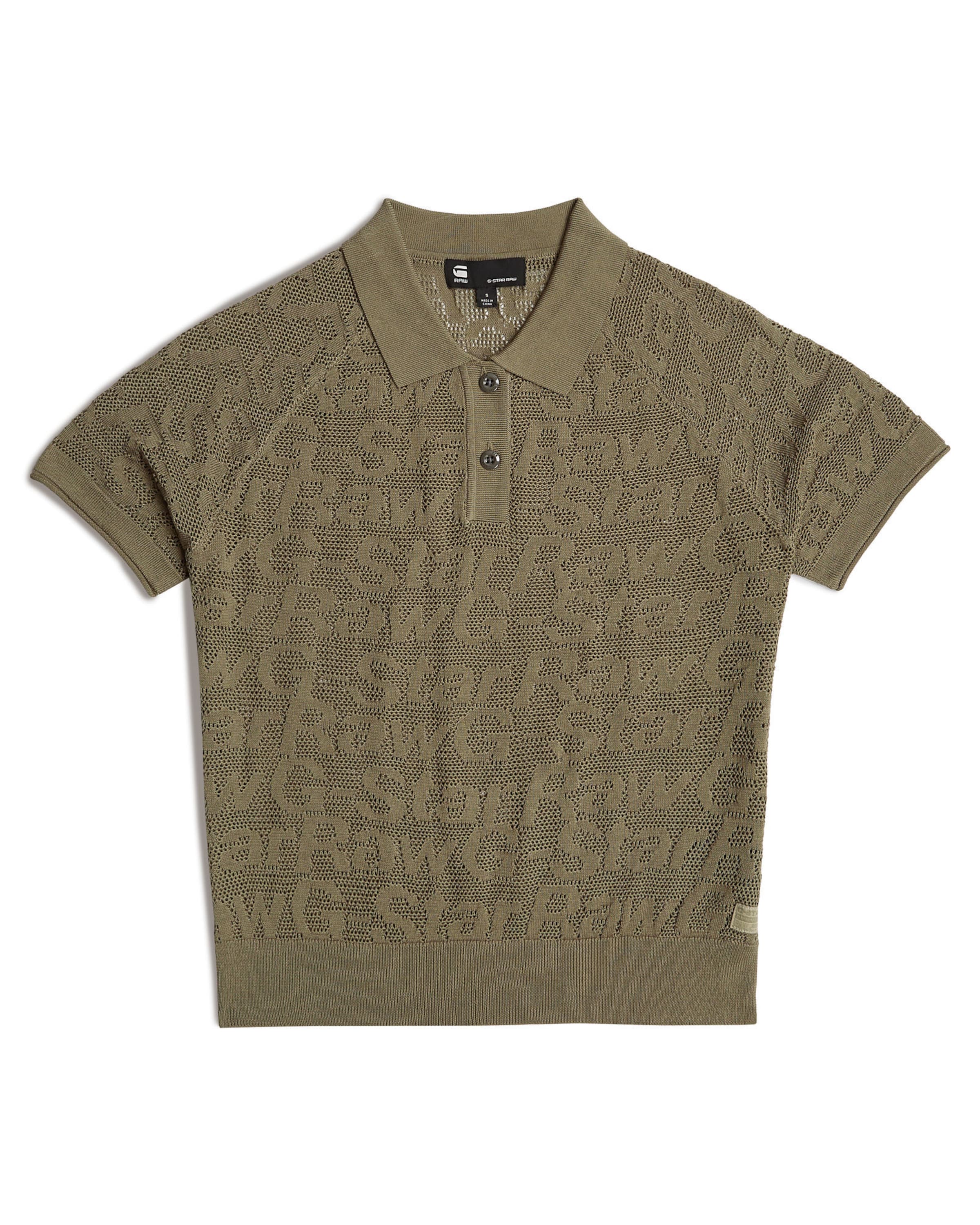 G-STAR Trui 'Pointelle' in de kleur Olijfgroen, Productweergave