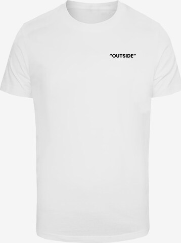 Mister Tee Shirt 'Outside' in Wit: voorkant