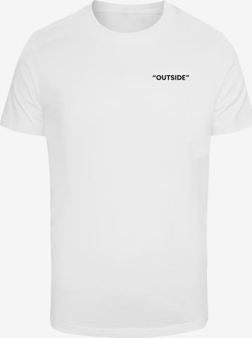 Mister Tee Shirt 'Outside' in Wit: voorkant