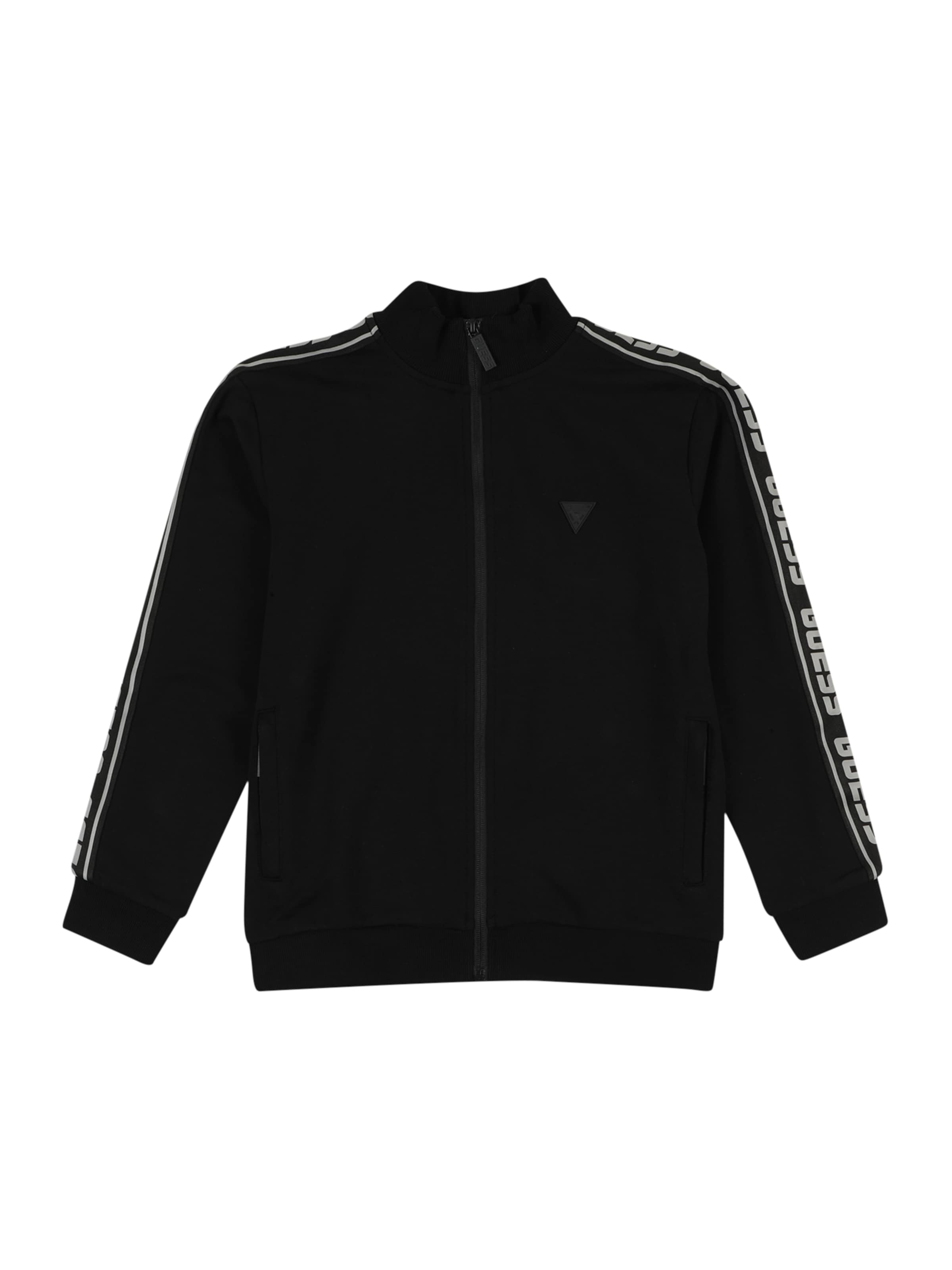 GUESS - Sudadera con cremallera en negro: frente