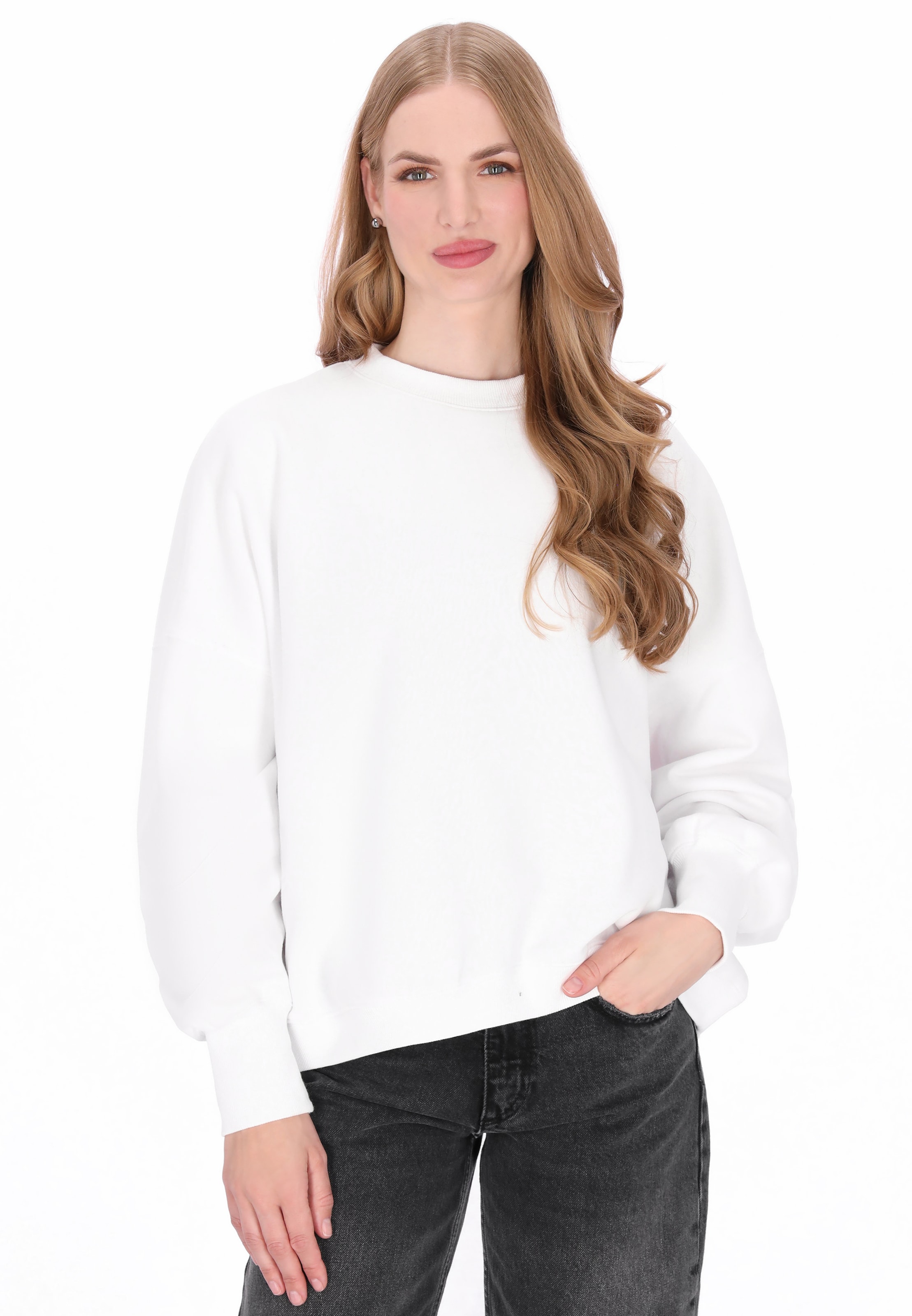 Sweat-shirt DreiMaster Vintage en blanc : devant