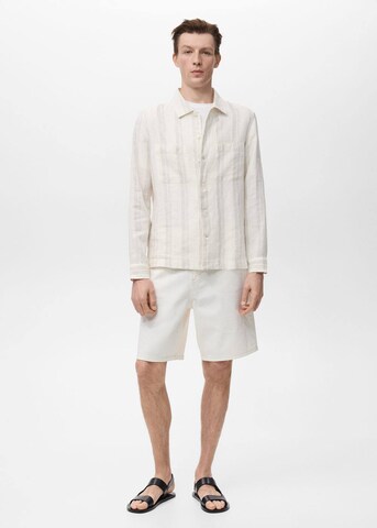MANGO MAN Regular fit Button Up Shirt 'Ibiza' in Beige