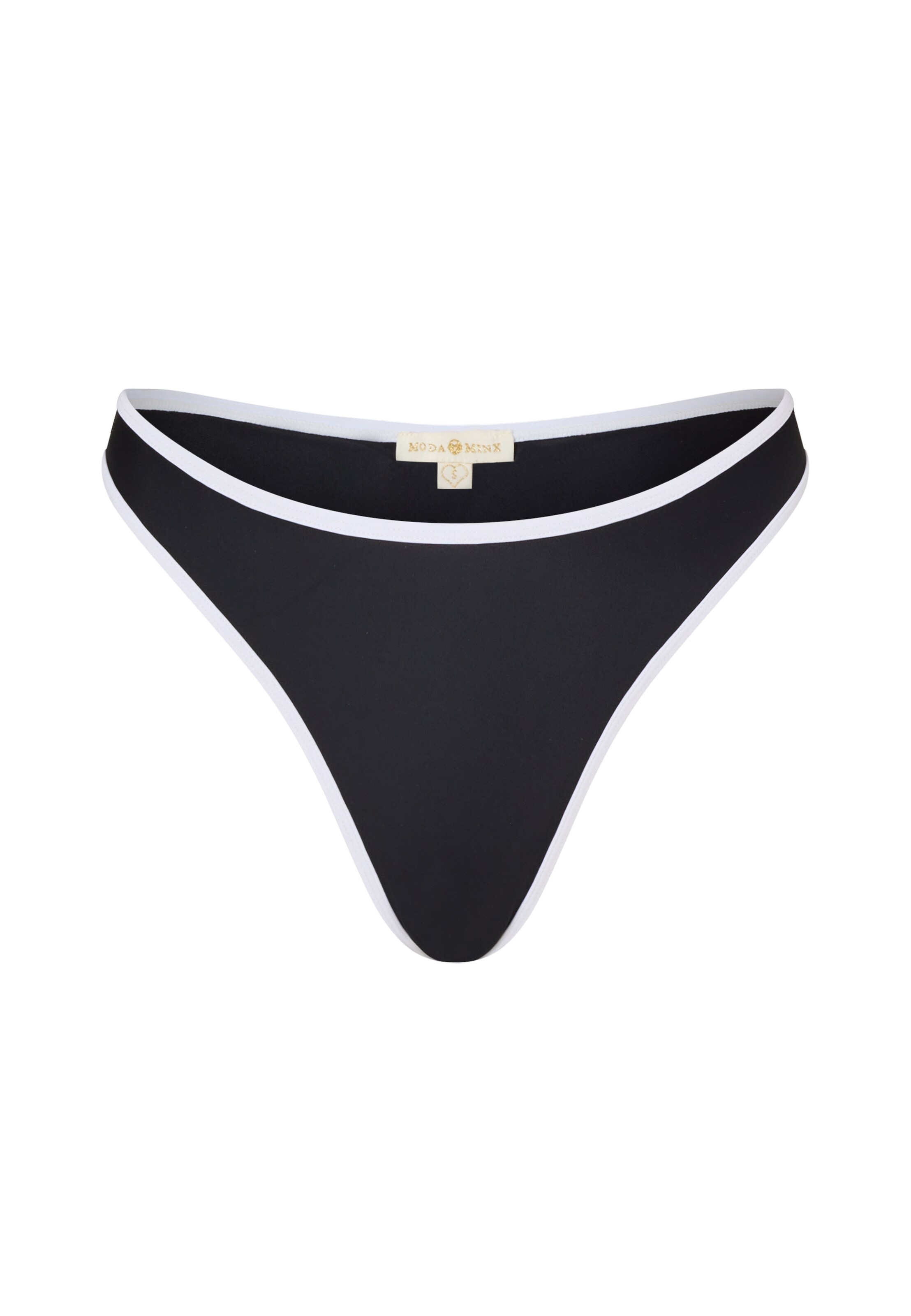 Moda Minx Bikinibroek 'Contrast Binding' in Zwart: voorkant