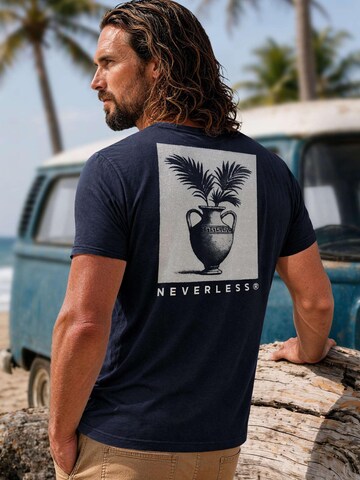 Neverless Shirt 'Greek Vase Palms' in Blue