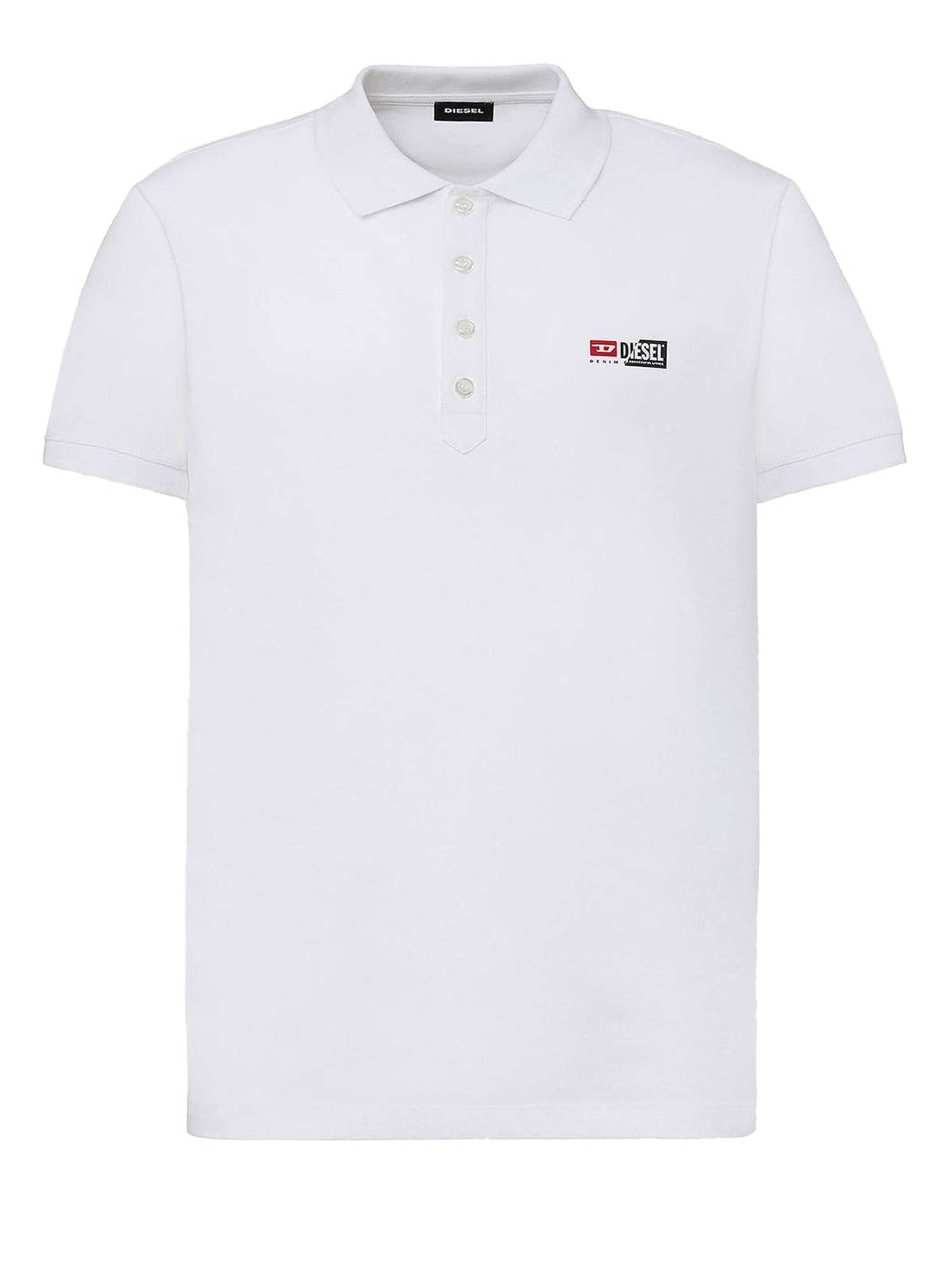 DIESEL - Camisa 'T-WEET-SPLIT' em branco: frente