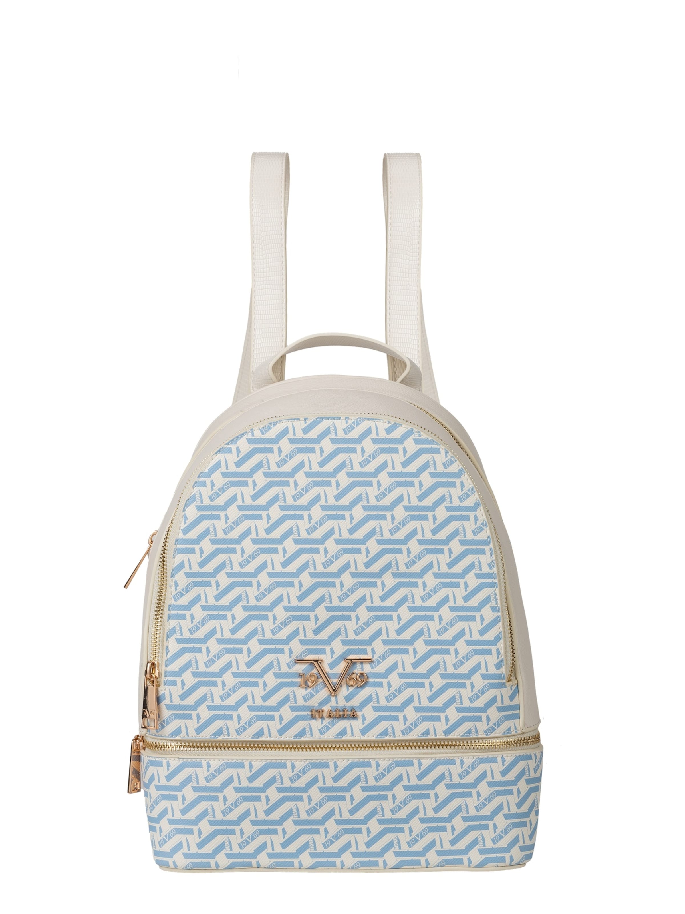 19V69 ITALIA Rugzak 'Robi AOP' in Blauw: voorkant