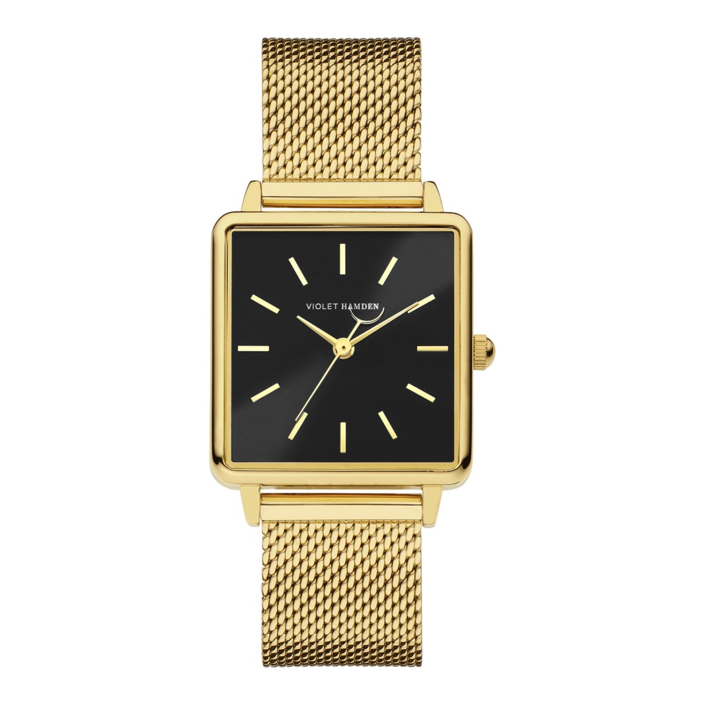 Violet Hamden Analog Watch in Gold: front