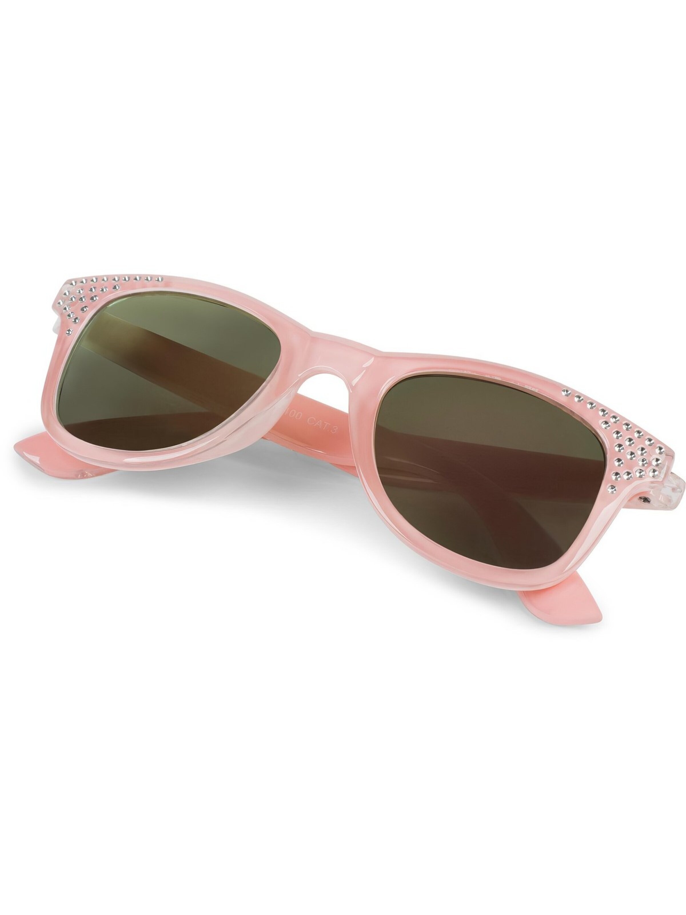 styleBREAKER Sunglasses 'Mädchen Nerd Sonnenbrille mit Strass' in Pink