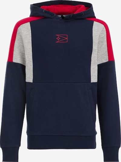 WE Fashion Sweatshirt in dunkelblau / grau / blutrot, Produktansicht