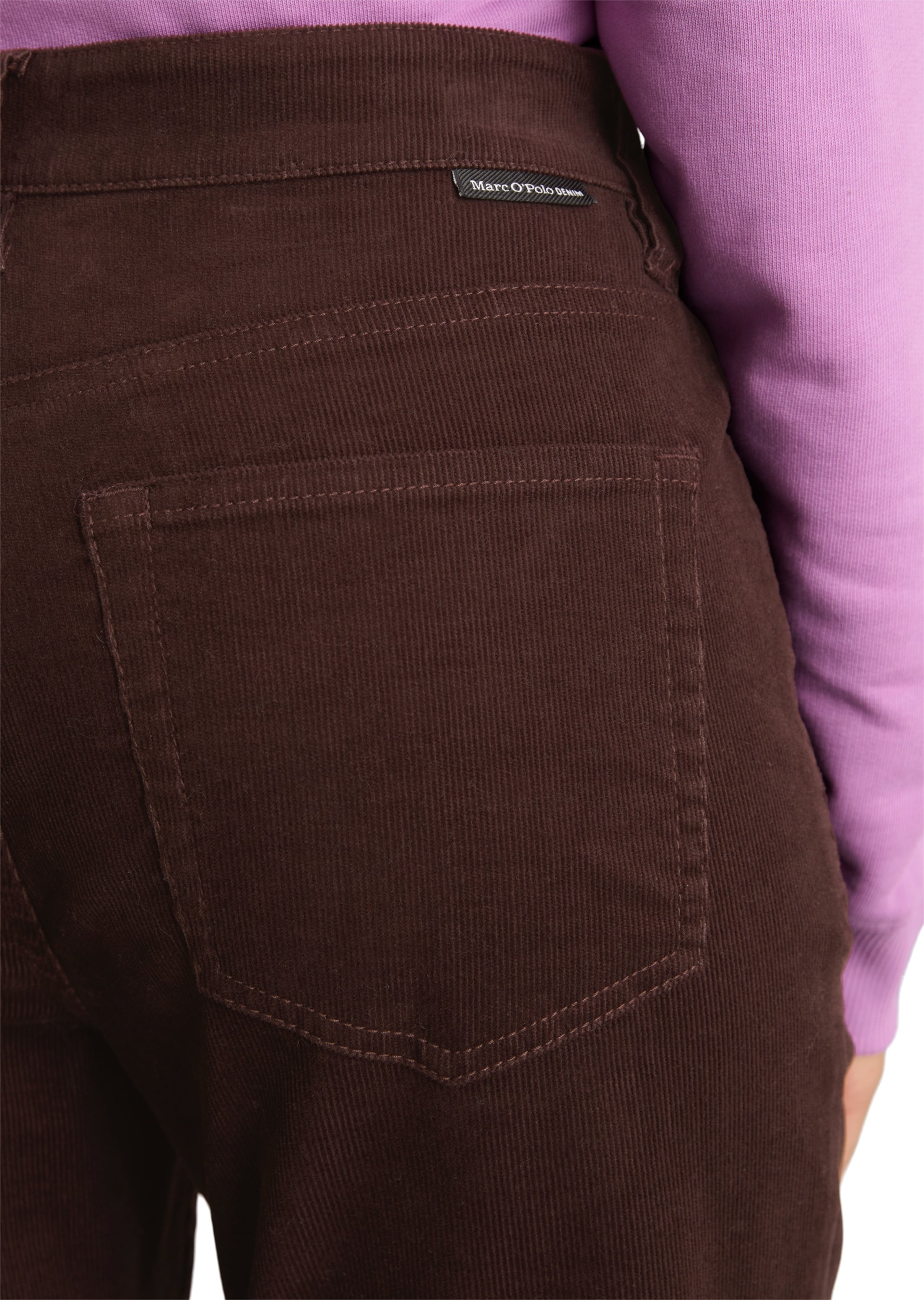 Marc O'Polo DENIM Regular Trousers 'Olina' in Brown: back