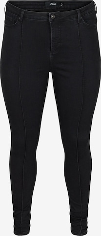Zizzi Skinny Jeans in Black: front