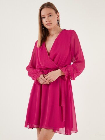 LELA Shirt Dress in Pink: front