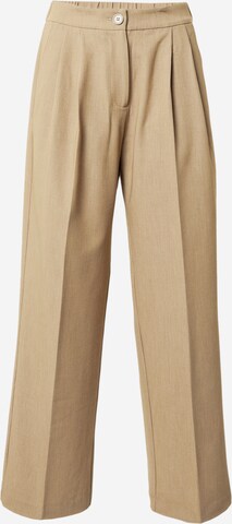 rosemunde Wide leg Pleat-Front Pants in Brown: front