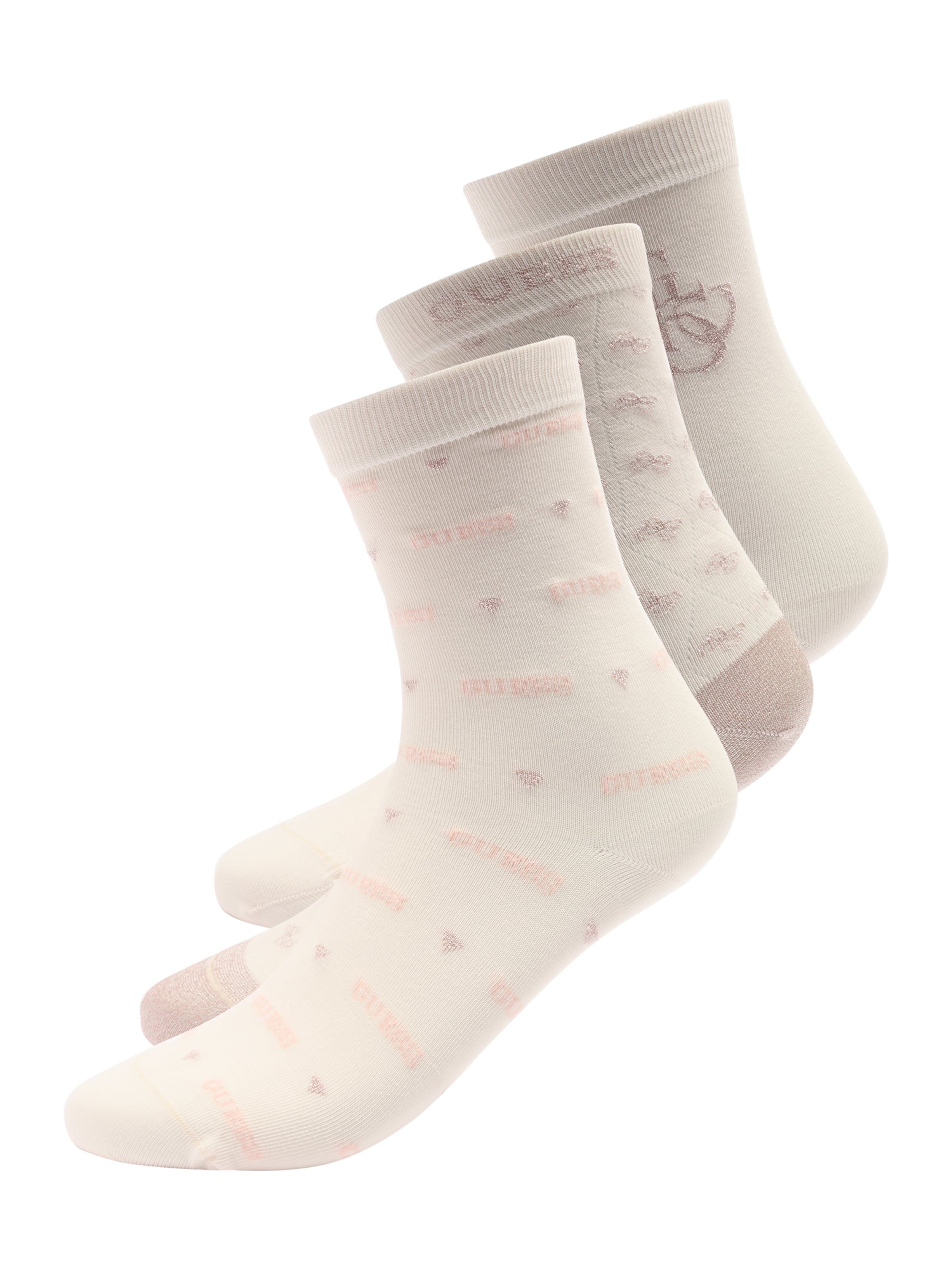 GUESS Къси чорапи в бежово: отпред