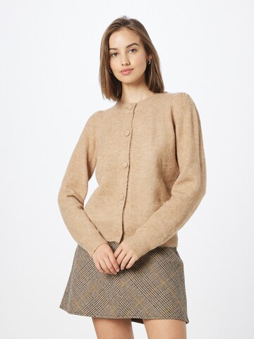 ICHI Knit Cardigan 'Kamara' in Brown: front