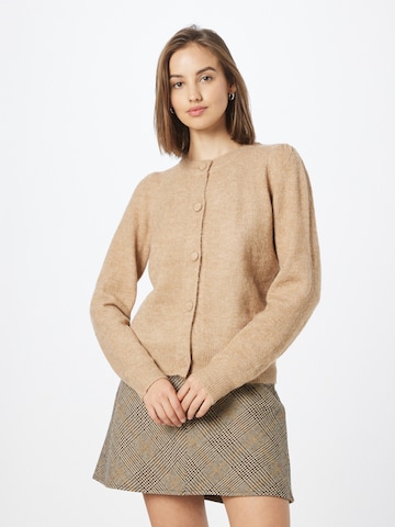 ICHI Knit Cardigan 'Kamara' in Brown: front