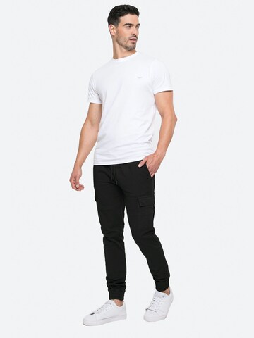 Threadbare Slimfit Cargobroek 'Bloomfield' in Zwart