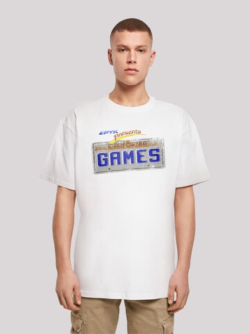 F4NT4STIC Shirt 'California Games Plate Retro Gaming SEVENSQUARED' in Wit: voorkant