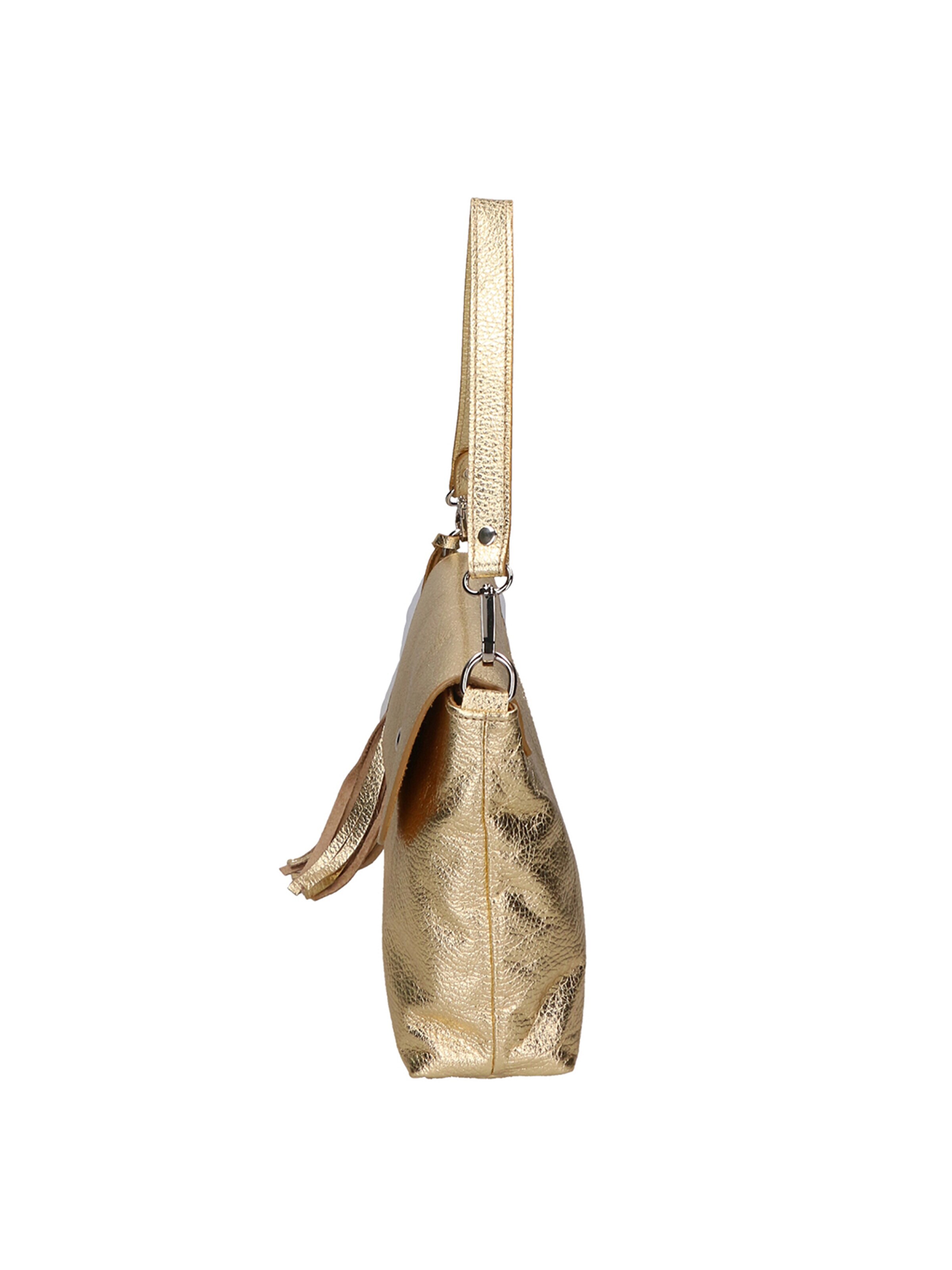 Pochette 'Pochette Donna Pelle Dollaro Laminato con Tracolla Rimovibile - Made in Italy' di Gave Lux in oro