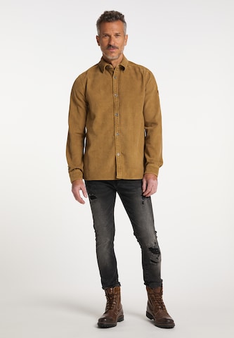 DreiMaster Vintage Regular fit Button Up Shirt in Brown