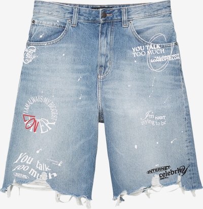 Pull&Bear Traperice u plavi traper / crvena / crna / bijela, Pregled proizvoda