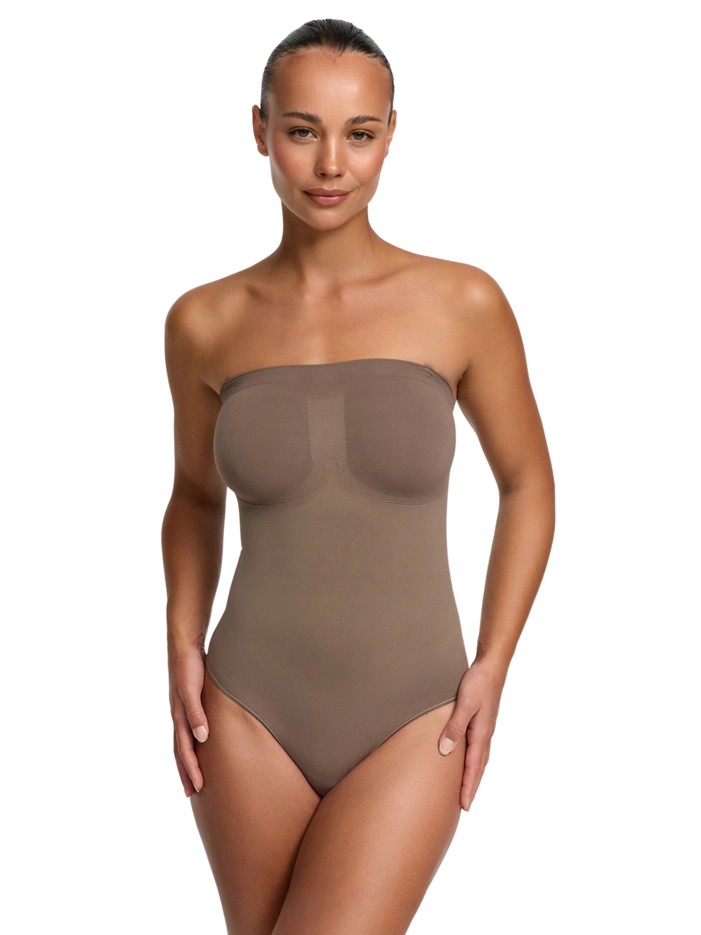 Body modelant 'Trägerloser Bodysuit Sculpting Shapewear mit String' cfab (formerly creamy fabrics) en gris : devant