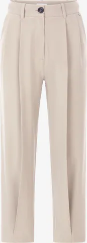 Rich & Royal Ozke Hlače z naborki | bež barva: sprednja stran