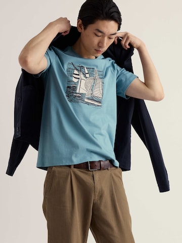 T-Shirt 'Midwatch' Seasalt Cornwall en bleu : devant