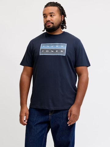 T-Shirt 'JCOFUSION' Jack & Jones Plus en bleu : devant