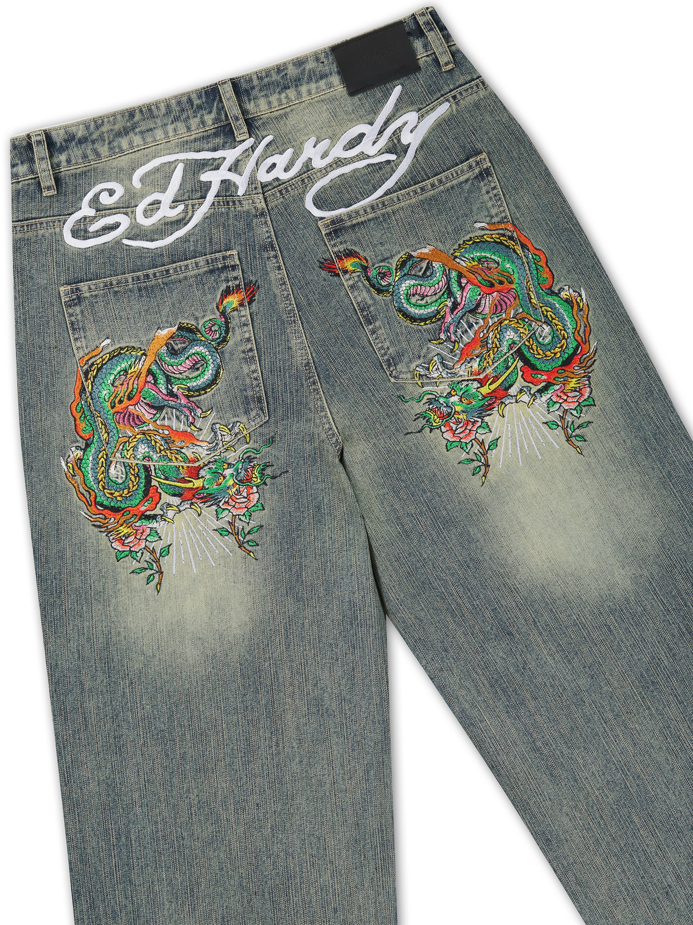 Ed Hardy Wide Leg Jeans i blå