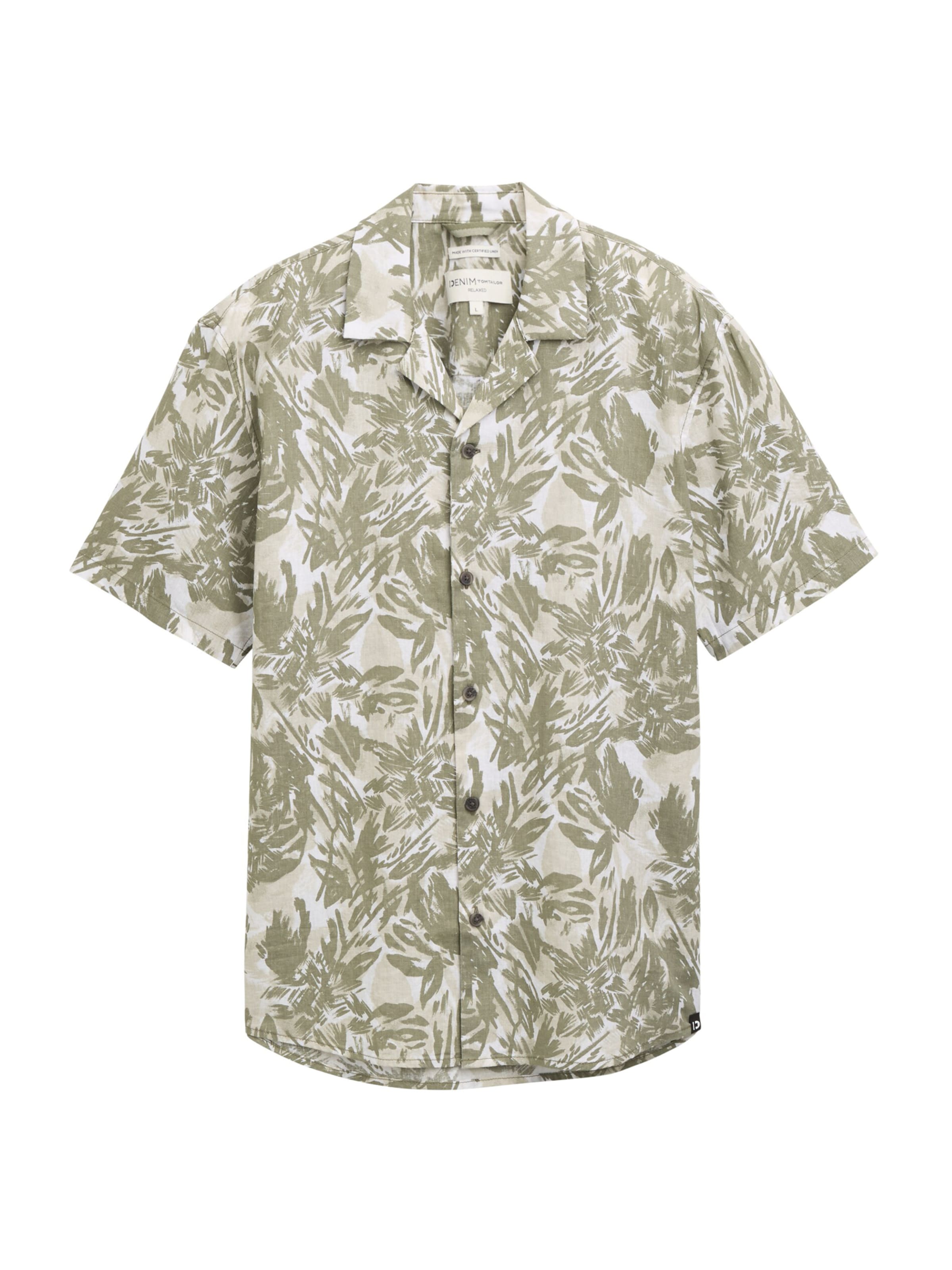 TOM TAILOR DENIM Comfort Fit Πουκάμισο σε πράσινο: μπροστά