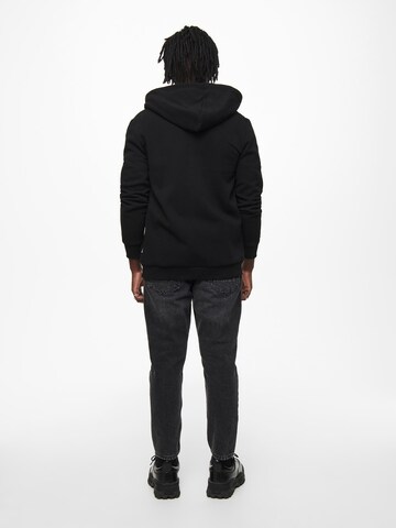 Only & Sons Regular Fit Sweatjacke 'Ceres' in Schwarz