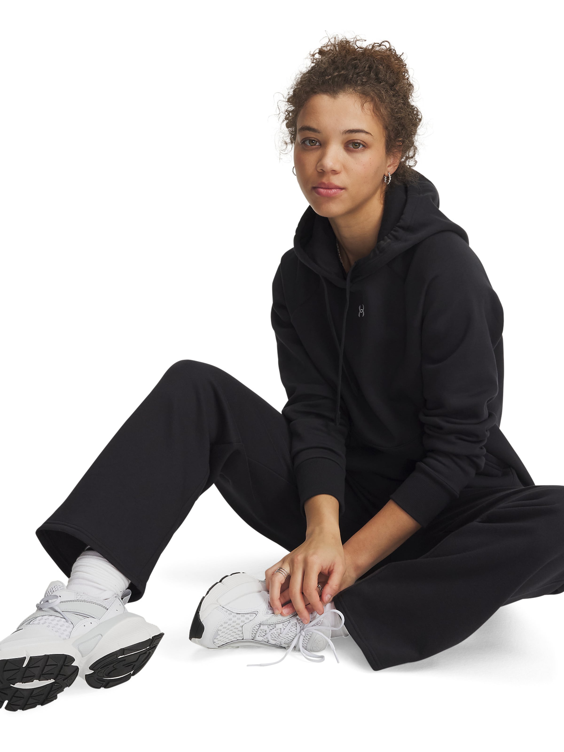 UNDER ARMOUR Regular Broek ' UA Rival Flc ' in Zwart