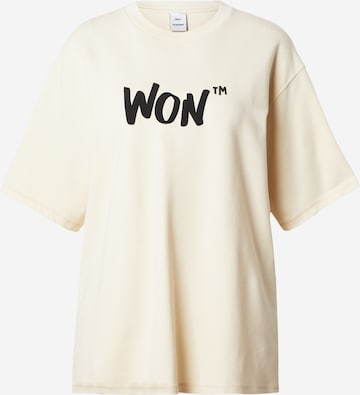 T-shirt Won Hundred en beige : devant