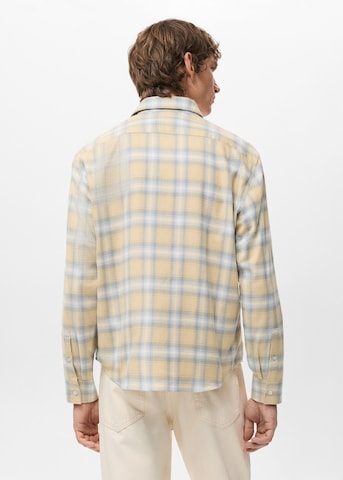 MANGO MAN Regular fit Button Up Shirt 'Sohoa' in Yellow