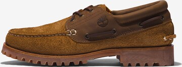 TIMBERLAND Schnürschuh 'Authentics 3 Eye Classic Lug' in Braun