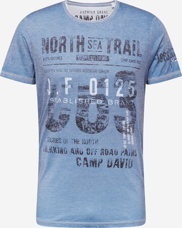 CAMP DAVID T-shirt 'North Sea Trail' i blå: framsida