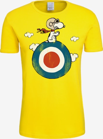 LOGOSHIRT Shirt 'Snoopy' in Geel: voorkant