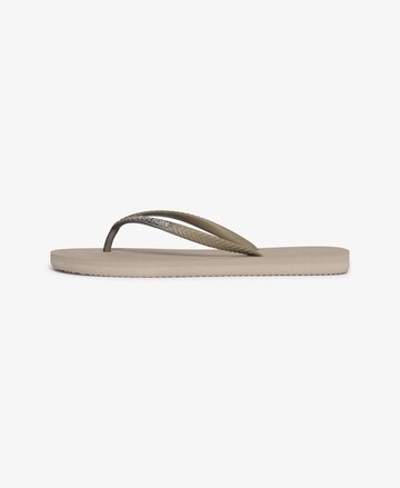 Superdry T-bar sandals in Beige: front